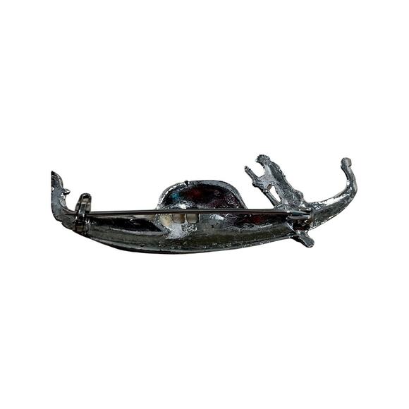 Vintage Sterling Silver Marcasite Boat Brooch, Vintage Silver Pin - Picture 7 of 7